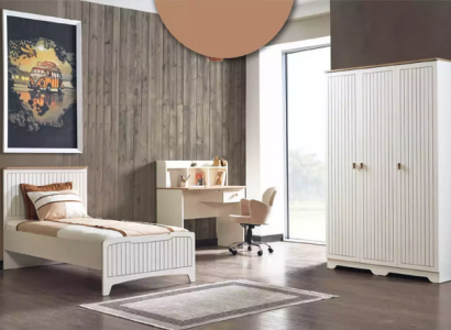 Modern Complete Youth Room Luxury Childrens Room Set 3pcs White