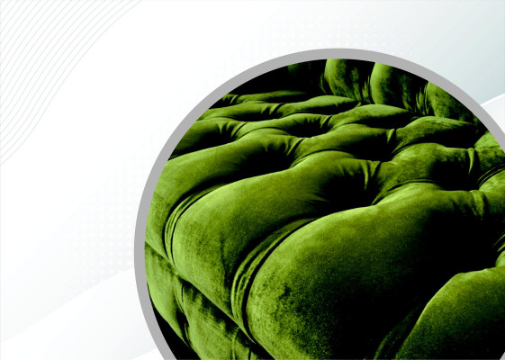Chesterfield Green Three Seater Living room Design Couches Upholstery Sofa Textile new