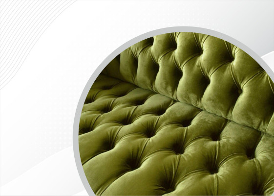 Chesterfield Green Three Seater Living room Design Couches Upholstery Sofa Textile new