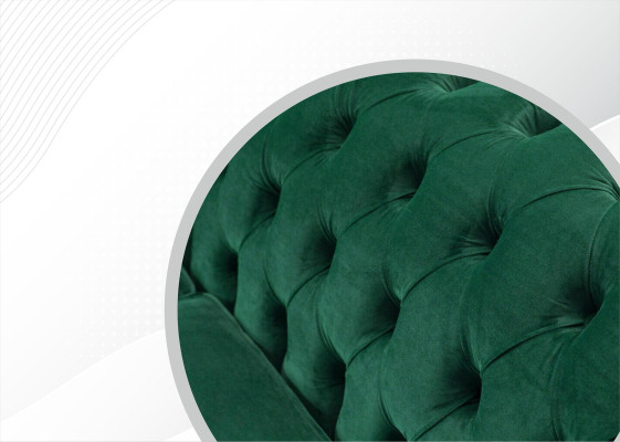 Chesterfield 3 Seater Green Living room Modern Design Couches Sofa Original Textile