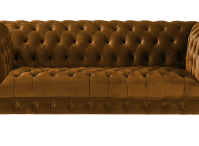 Three Seater Chesterfield Brown Fabric Sofa new Original Design Couches Upholstery