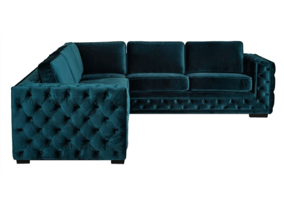 Green Corner sofa Living landscape Couch Corner suite Upholstery Furniture Design Chesterfield