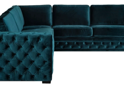 Green Corner sofa Living landscape Couch Corner suite Upholstery Furniture Design Chesterfield