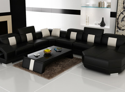 Leather sofa Couch Living landscape Corner sofa Eck Suite Design Modern Sofa R7003 new