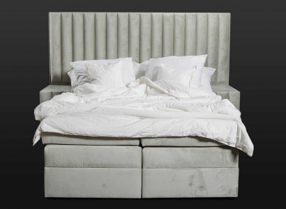 Bedroom Set Bed Bedside table 3 pcs Design Modern Luxury Beds Gray