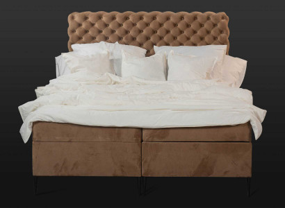 Textile Bed Brown Luxury Double Chesterfield Bedroom Design Beds