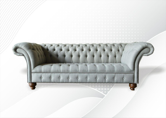 Chesterfield 3 Seater Living room Modern Light Gray Couches Sofa new Creative Fabric