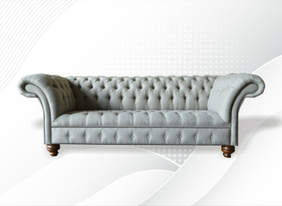 Chesterfield 3 Seater Living room Modern Light Gray Couches Sofa new Creative Fabric