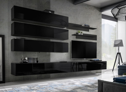 Design wall cabinet Wall unit Living room Wood Furnishings Wall Shelves new