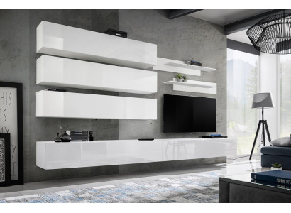 Designer Living room Set Wall Shelves Wall unit Shelf TV Lowboard Set 7 pieces.
