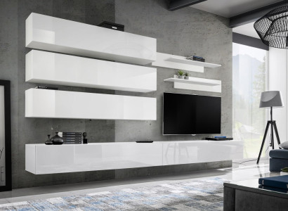 Designer Living room Set Wall Shelves Wall unit Shelf TV Lowboard Set 7 pieces.