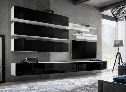 Set 7 pieces. Designer Living room Wall unit wall cabinet sideboard TV lowboard new