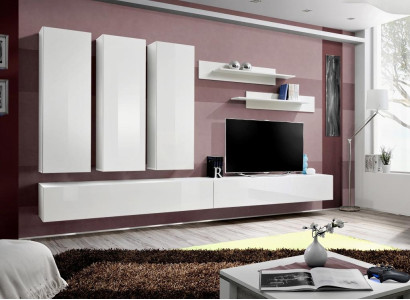 Wall unit Complete wooden furniture Designer Living room furniture Luxury wall cabinet
