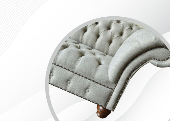 Chesterfield 3 Seater Living room Modern Light Gray Couches Sofa new Creative Fabric