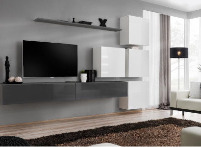 Gray Wall shelf TV Stand Luxury Complete Style Modern Living room new Furnishings