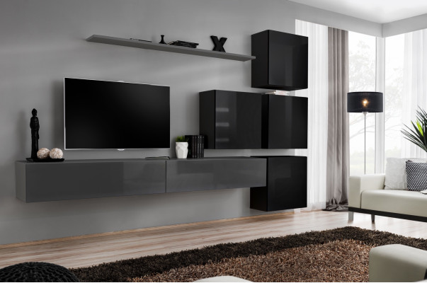 Wall unit set 7 pieces Furnishings luxury TV lowboard modern living room shelf design