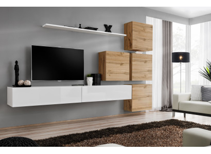 Design Wall unit Sideboard 4x wall cabinet TV-cabinet Suite 7 pcs. Complete set