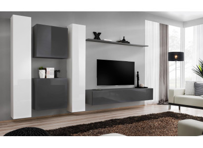 Gray Wall Cabinet Living room Wall Shelf Design Wall Wardrobe Modern Furnishings