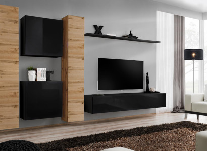 Living room set 6pcs Wall unit Wooden furniture Wardrobe Complete new Wall Shelf