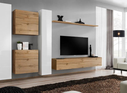 Wall unit Designer Living room furniture Brown wall cabinet Complete new Wall Shelf