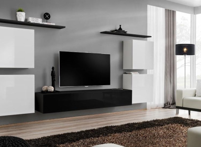 Complete White wall cabinet Wall unit Luxury Living room Sideboard TV Stand Modern