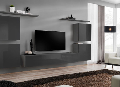 Gray Wall Wall unit Living room Furniture luxury TV stand Wall shelf Wardrobe Shelf new