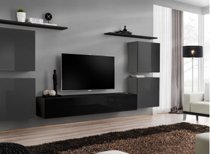 Suite 7tlg Wall unit Luxury Living room Set Wood Wall shelf Furniture Furnishings new