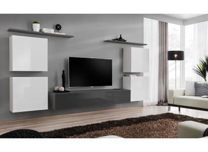 Design Wall unit Luxury Furnishings Complete Wall shelf Wooden furniture wall cabinet