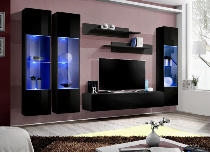 Living room Suite 6-piece wall unit lowboard TV lowboard hanging display case wooden furniture