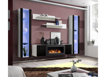 Luxury Wall unit tv stand Sideboard Wood Designer Living room Hanging Display case Furniture