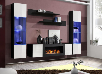 Luxury Wall unit Living room Modern Designer Hanging Display case Sideboard Furnishings