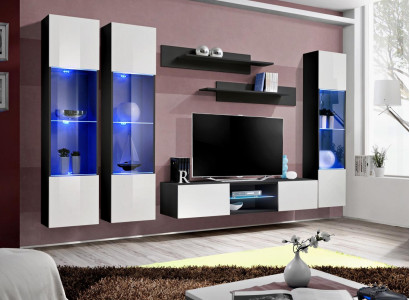 Wall unit Complete Set Hanging Display case Furnishings Luxury TV Stand Sideboard Wood