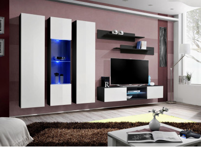 Living room Complete Wall Shelves Wall Cabinet Hanging Display case Wood Furnishings