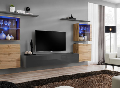 Living room furniture set designer high gloss wall unit living room sideboard complete