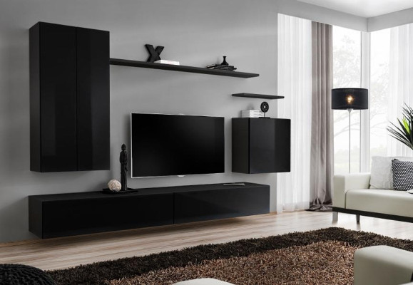 Black Wall unit Living room furniture Design Luxury TV Stand new Furniture