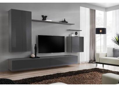 Luxury Gray Wall unit Modern TV Stand Sideboard Living room furniture new
