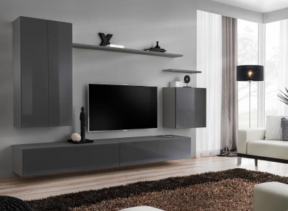 Luxury Gray Wall unit Modern TV Stand Sideboard Living room furniture new