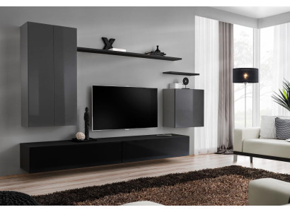 Wall unit set 6-piece TV stand sideboard luxury living room furniture wall cabinet