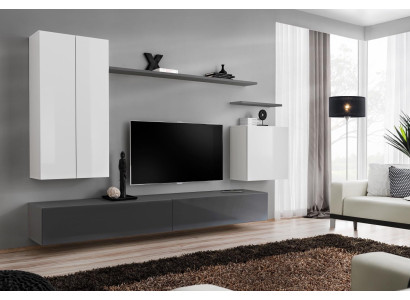Designer Complete Living room Luxury Wall unit Modern Wood Furnishings TV Stand