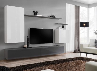 Designer Complete Living room Luxury Wall unit Modern Wood Furnishings TV Stand
