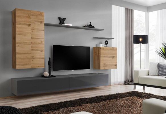 Modern Wall unit Hanging Wardrobe TV cabinet Living room wall cabinet TV stand shelves