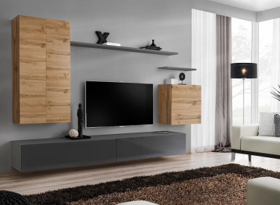 Modern Wall unit Hanging Wardrobe TV cabinet Living room wall cabinet TV stand shelves