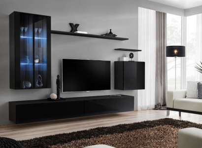 Living room furniture Wall unit wall cabinet sideboard black luxury wooden furniture