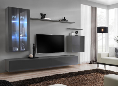 Wall unit gray living room furniture wall cabinet wooden furniture luxury sideboard new