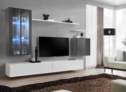 Complete Wall Shelves Living room furniture 3x wall cabinet luxury TV lowboard sideboard