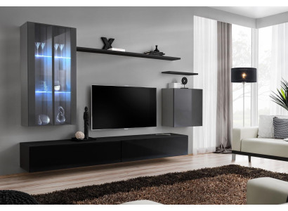Suite TV cabinet set 7 pieces. Wall unit TV sideboard display case hanging wardrobe design new