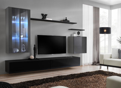 Suite TV cabinet set 7 pieces. Wall unit TV sideboard display case hanging wardrobe design new