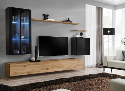 Wall unit hanging display case wall cabinet designer TV lowboard furnishings shelves modern