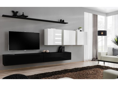 Designer Modern Wall unit Living room furniture Black Wooden furniture Sideboard