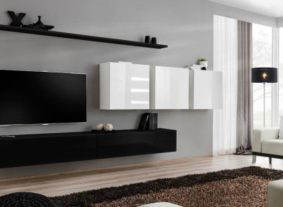 Designer Modern Wall unit Living room furniture Black Wooden furniture Sideboard